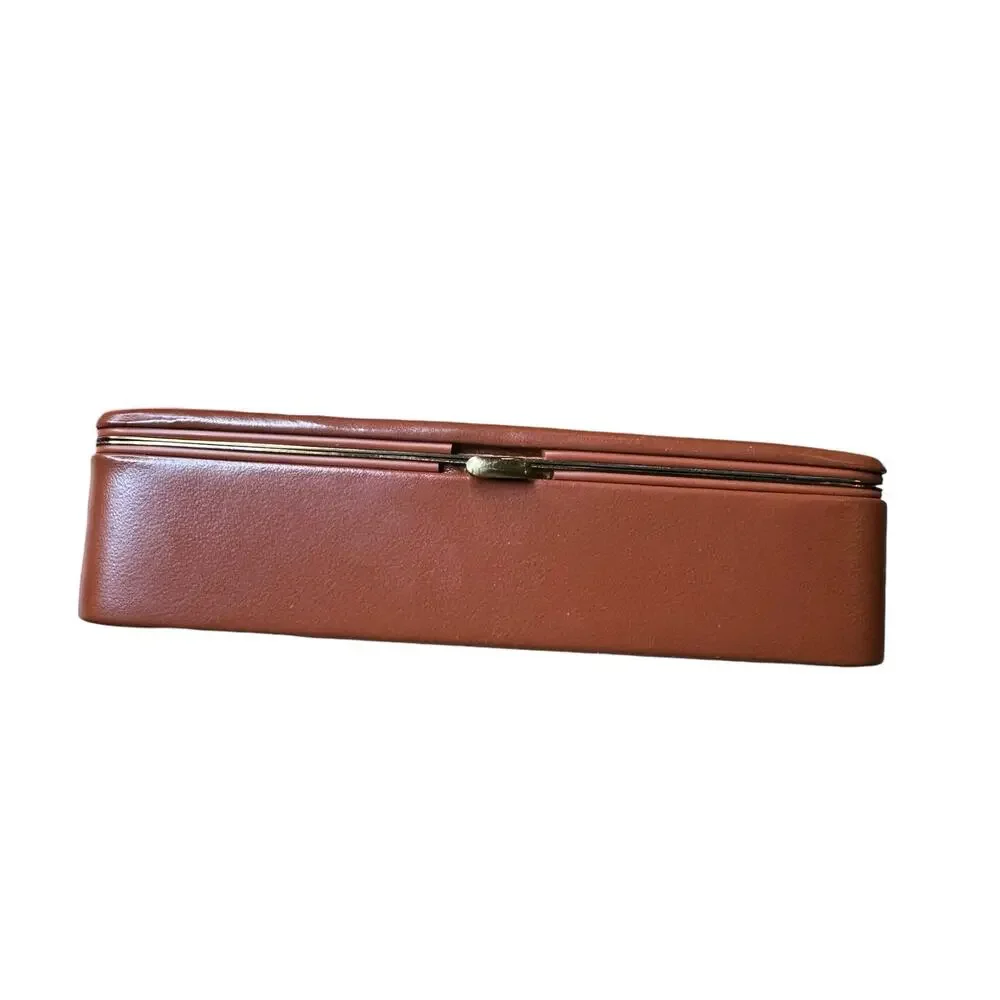 VINTAGE Men's Jewelry‎ Box Leather Travel Case Made in West Germany MCM Mad Men